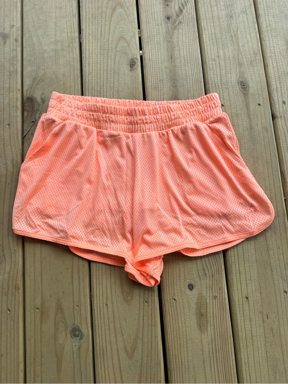 Aerie Offline-New-Large-Women Lightweight Athletic Mesh Shorts in bright orange